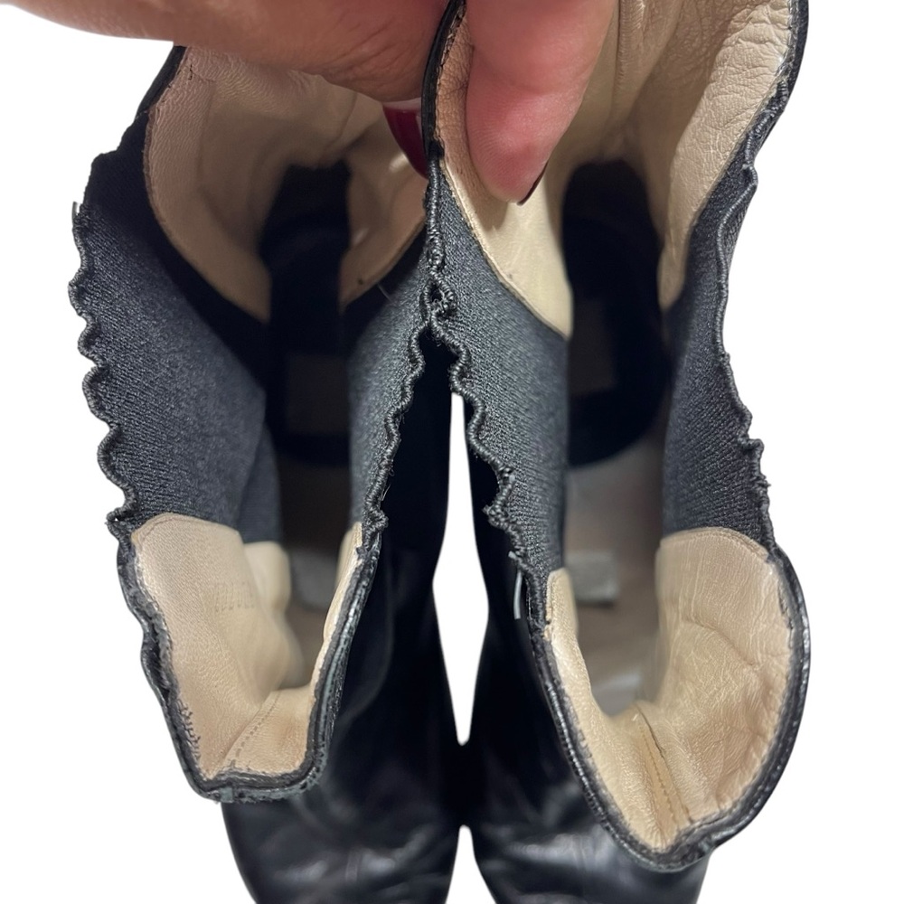 Dior Black Leather Pointed Toe Ankle Boots - Picture 10 of 11